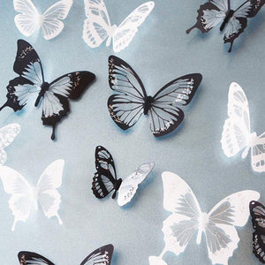 18pcs 3d Effect Crystal Butterflies Wall Sticker