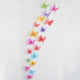 18pcs 3d Effect Crystal Butterflies Wall Sticker