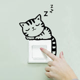 DIY funny Cute Sleeping Cat Dog Switch Stickers