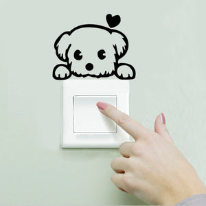 DIY funny Cute Sleeping Cat Dog Switch Stickers