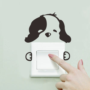 DIY funny Cute Sleeping Cat Dog Switch Stickers