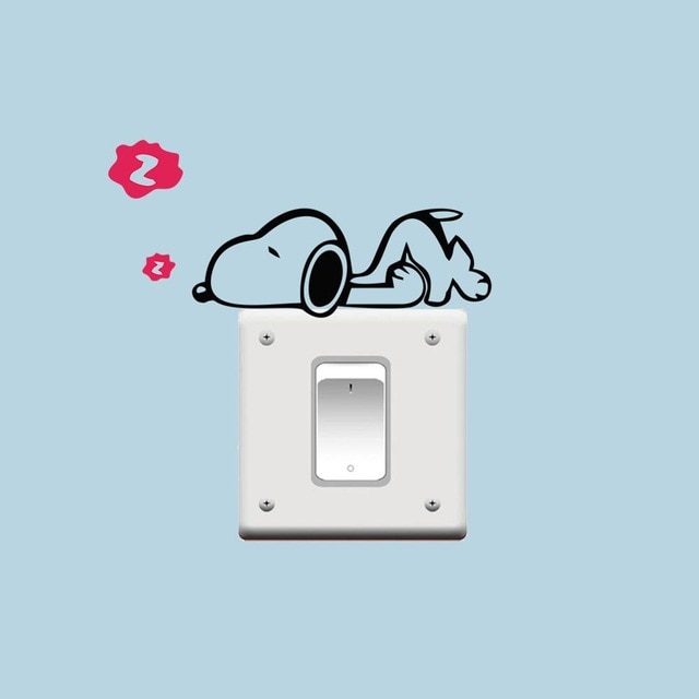 DIY funny Cute Sleeping Cat Dog Switch Stickers